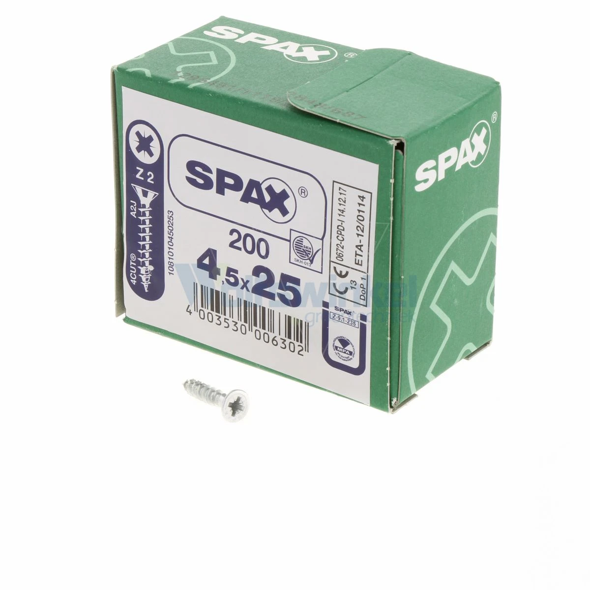 Spaanpl Schr Vz Pk 4.5x25 Poz (200) Spax