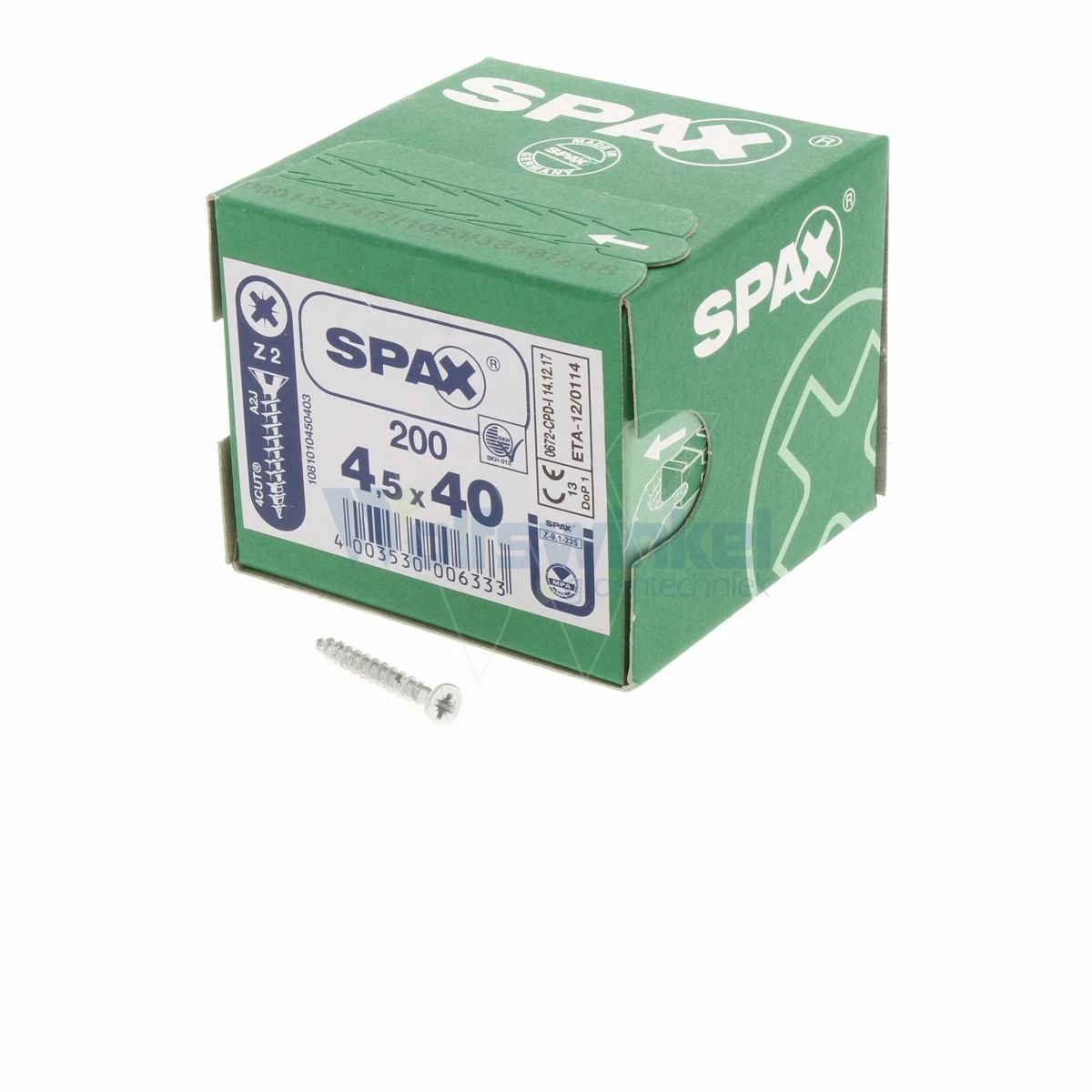 Spaanpl Schr Vz Pk 4.5x40 Poz (200) Spax